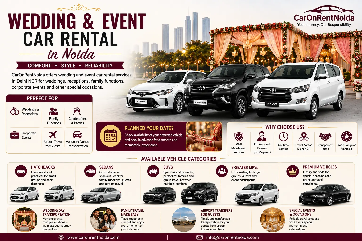 Wedding & Event Car Rental - Car Rental Service in Noida